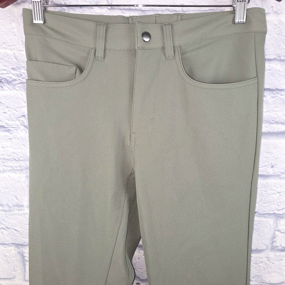 State and Liberty Mens Athletic Fit Tech Pants Olive Green 4-Way Stretch 29X29